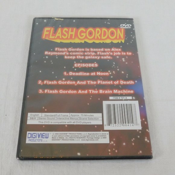 Flash Gordon DVD 2005 TV Series Steve Holland 3 Episodes Classic Science Fiction - Picture 2 of 2